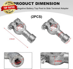 4PCS Car Battery Connectors Positive and Negative Lead Top Post to Side Terminal