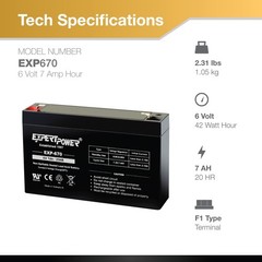USED 6V 7AH AGM Battery Replacement for Enduring 3FM7 VRLA Rechargeable Battery