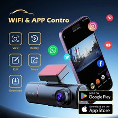 4K Dash Cam Front Rear Inside 3 Lens WIFI Car 32GB Camera Night Vision with GPS