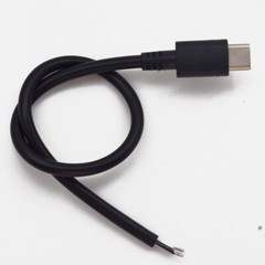 5pcs 25cm USB C Type-C Male Plug Cable 2 wires Power Pigtail Cable Cord DIY -US