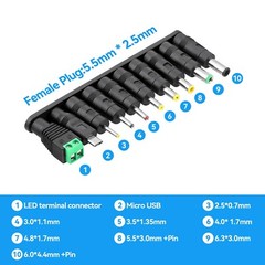 9V 1A AC Adapter with 10 Interchangeable Jacks For DC 9V 1A 1000mA Electronics