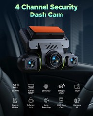 4 Channel Dash Cam 360° Dash Camera HD 1080P 4 Lens Driving Recorder w/128G Card