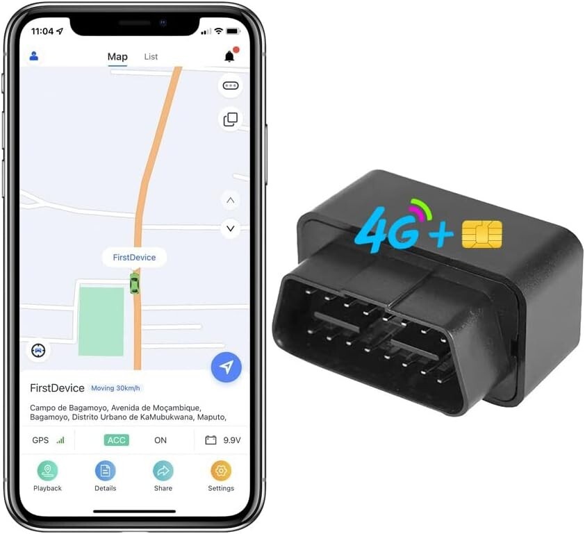 OBD2 GPS Tracker Real Time Vehicle Tracking Device 4G OBD II Car + $5 SIM