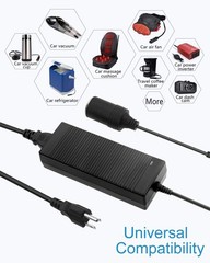 2 PCS AC to DC Converter 110V to 12V 10A 120W Power Supply Car Cigarette Lighter