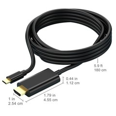 USB C to HDMI Cable（6FT）, [4K, High-Speed] USB Type C to HDMI Cable for Home …