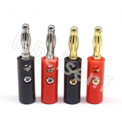 10Pcs Gold Plated Banana Plugs Audio Jack Speaker Wire Cable Screw Connector 4mm