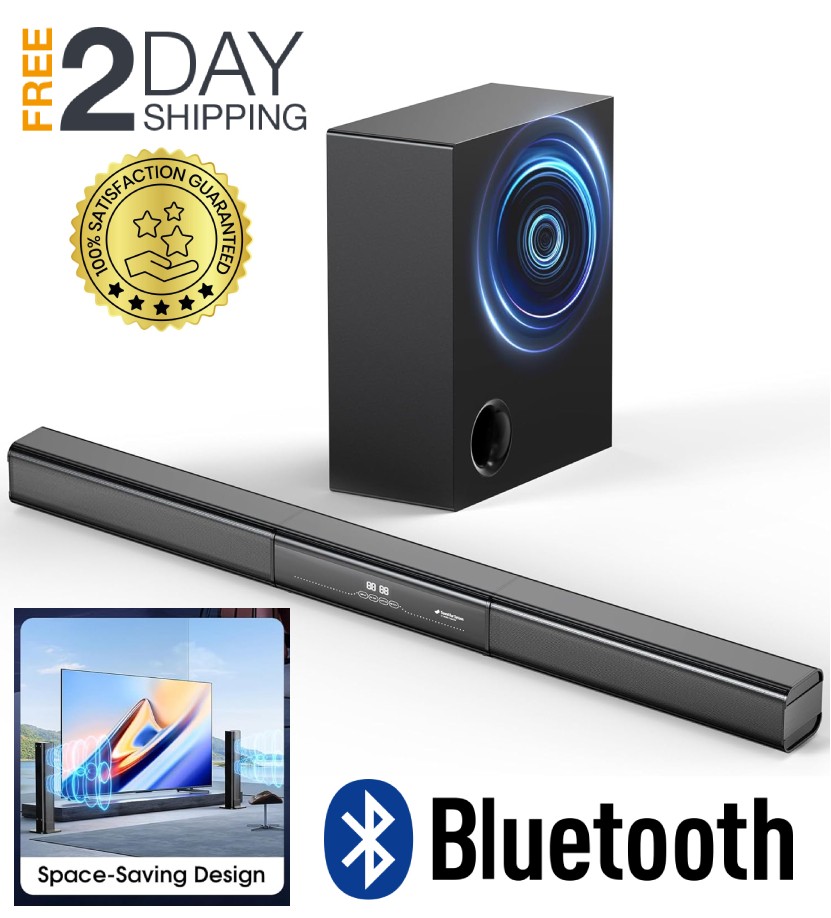 Barra De Sonido Con Subwoofer 240W 35 Pulgadas Desmontable Bluetooth En Oferta