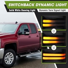 Towing Mirrors for Chevy Silverado/GMC Sierra 1500 Painted Black (code:8555)