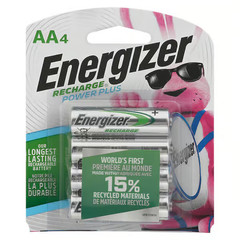Energizer Rechargeable AA Batteries 4 Pack NiMH 1.2V Pre-Charged Long Lasting