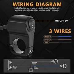 22mm 7/8in Aluminum Alloy Motorcycle Handlebar Headlight Switch Three-Position W