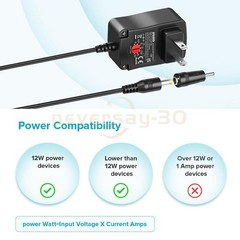 12W 3V-12V Universal AC Adapter Power Supply Wall Charger Cord for DC Charger
