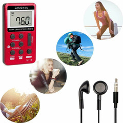 Retekess V112 Portable Pocket FM/AM Radio Mini Size Digital Rechargeable Walking