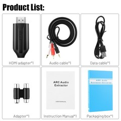 192KHz HDMI ARC to 3.5mm RCA Audio Converter for TV Soundbar Speaker USB Powered