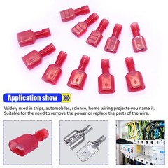 100/500Pcs 22-18 AWG Insulated Male Female Spade Terminals Crimp Wire Connectors