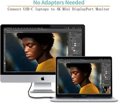 6ft USB 3 Type C Male to Mini DisplayPort 4K@60Hz Cables USB-C to Mini DP