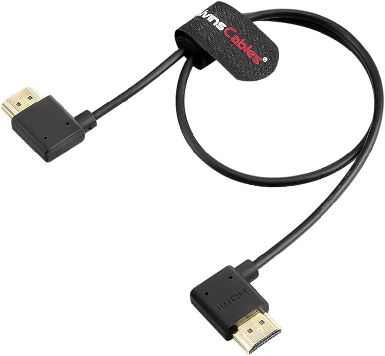 50cm Left Angle HDMI Cable for Atomos Ninja Feelworld Sony FS5 FS7 BMPCC Canon