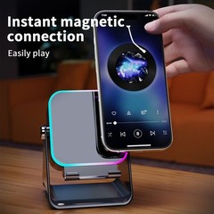 Induction Speaker with Phone Stand 5 in 1 Wireless Induction Bluetooth Audio NEW