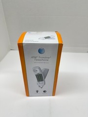 AT&T Trimline 210 Corded Telephone White Lighted Keypad 13 Number Memory