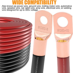 AWG 1/0 Battery Cable,0 Gauge Wire (20 Feet Black+20 Feet Red) Copper Clad Alumi