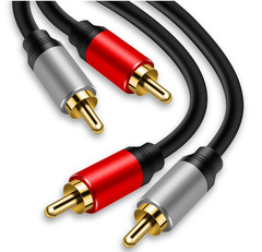 2RCA to 2RCA Cable 3Ft, Gold-Plated 2 RCA Male to 2 RCA Male Stereo Audio Cable.