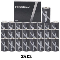 Duracell Procell PC1300 D-cell 1.5V Alkaline Button Long Shelf Life 10Years 24Ct
