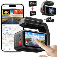 REDTIGER 64+128G A4 Dash Cam Front and Rear 4K Dash Camera 2″ Touch Screen