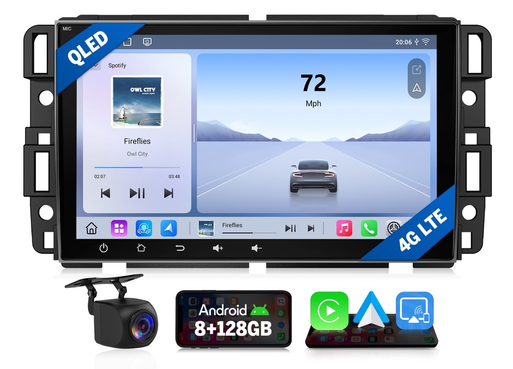For Chevy Tahoe GMC Yukon 8″ Android Car Stereo 8+128GB Apple CarPlay GPS DSP BT
