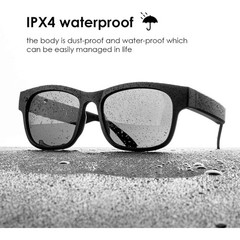Smart Audio Bluetooth Sunglasses, Wireless Music, IPX4 Waterproof, UV400, BLACK