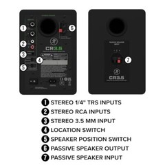 Mackie CR3.5 3.5-Inch Powered Studio Monitors with Tone Control, Pair
