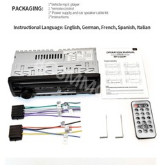 Single Din Car Stereo Radio Bluetooth MP3 Player Dash Audio FM AUX USB Charger