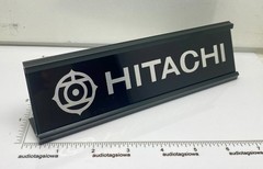 Hitachi Desk Sign – Custom Made Silver Aluminum