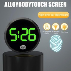 Digital Clock, Stick On Luminous Small Vehicle Electronic W Color: Black/Green