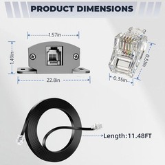 Universal Bass Control Knob, 6-pin Subwoofer Volume Control with 11.48ft Extensi