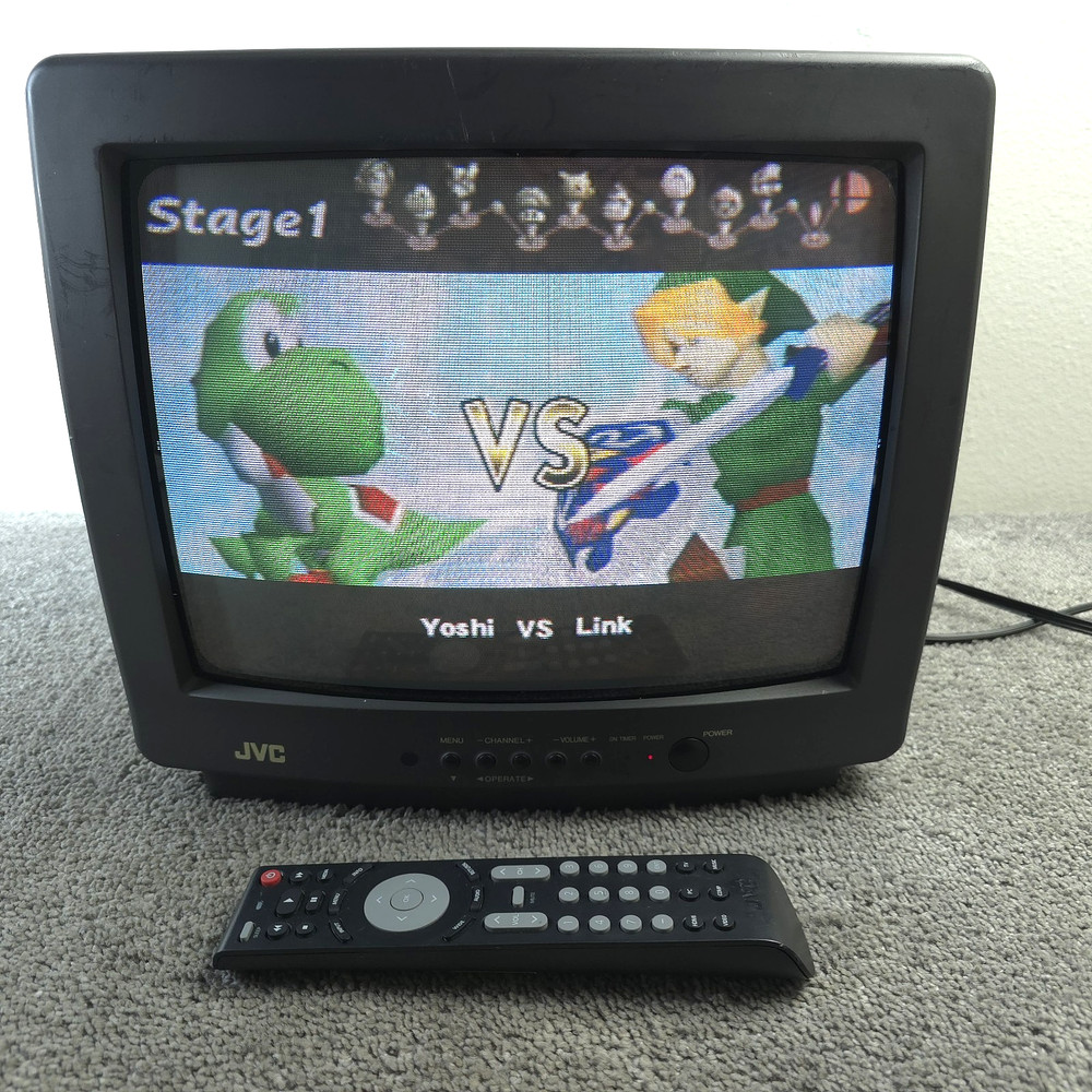 JVC C-13810 Vintage CRT Television Retro Gaming TV With Remote 13″ AV Inputs 90s