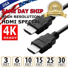 4K HIGH SPEED HDMI CABLE 2.0 1FT 2FT 3FT 6FT 8FT 10FT 12FT 15FT 20FT 25FT 30FT