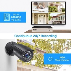 ZOSI 5mp Lite 8CH DVR 1080p Security Camera System Outdoor H.265+ Home CCTV Kit