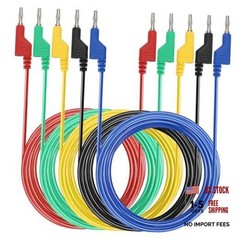 Sumnacon 5Pcs Banana to Banana Plug Test Lead, 4mm Stackable Banana Plug 2 m