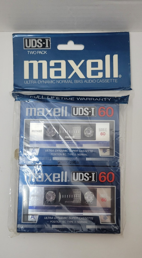 Maxell UDS-I Cassette Tape New Sealed Ultra Dynamic Normal Type 60 Minute UDS