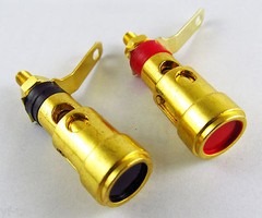100pcs Spring Loaded Type Gold Speaker AMP Terminal Binding Post Red and Black