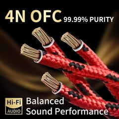 12 AWG 2Pack Audiophile Speaker Cable – Speaker Wire with Banana Plugs,4N OFC Co