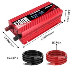 Cantonape 1200W Car Power Inverter DC 12V to 110V/120V AC 1200W, Red