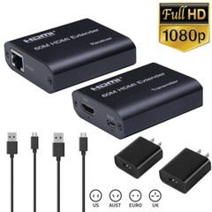 HDMI Extender over RJ45 cat6/5e Cable up to 60M Full HD 1080P HDTV PS4 Apple TV