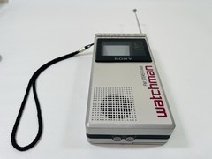 Vintage 1983 Sony Watchman FD-30A, Mini Portable TV, FM Stereo, AM, Works, Japan
