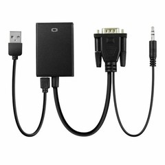 LOT VGA To HDMI Converter 1080P HD Adapter With Audio Cable For HDTV PC Laptop