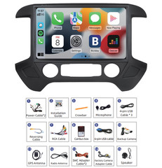 13.1” Carplay Car Stereo Radio For 2014-2018 Chevy Silverado GMC Sierra 8+128GB