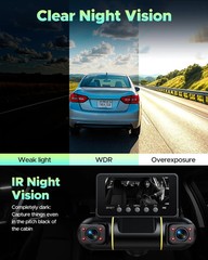 4 Channel Dash Cam 360° View 1080P Car Camera 5G WiFi With Hardwire Kit &128GB