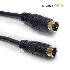 S Video Cable, S-Video Cable 4 Pin Connector Male to Male Gold Plated Compatible