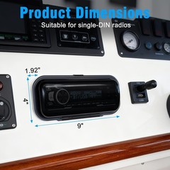 Herdio Marine Water-Resistant Stereo Cover – Smoke-Tinted Boat Radio Protector
