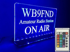 Changeable Color 24 Key Remote Engraved LED Ham Shack Amateur Radio Call Sign