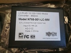 TRIPPLITE 1000BASE-T TO 1000BASE-SX LC MEDIA CONVERTER 850NM